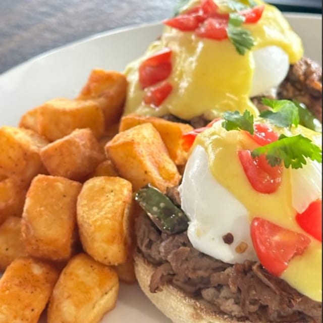 Shaved Steak Benedict.